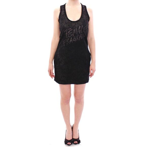 Ermanno Scervino Black Lace Lined Stretch Mini Women's Dress